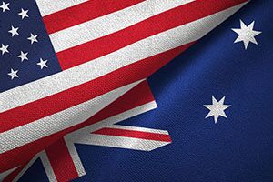 US markets flags